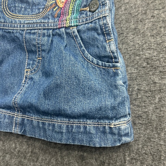 OshKosh B'gosh Vestbak Jean Dress 6 months Butterfly Rainbow Embroidery Overalls - Picture 5 of 7